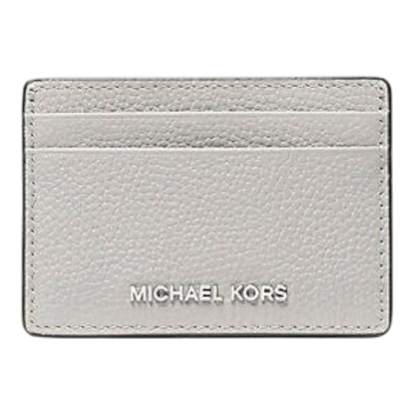 Michael Kors Jet Set Women Aluminum Pebbled Leather Card Case Wallet