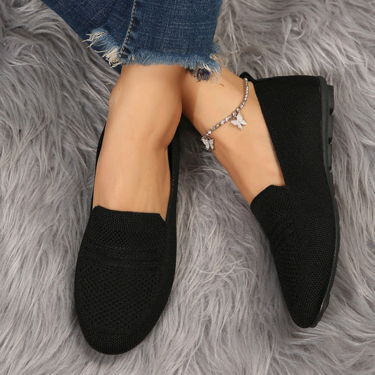 Women’s Handmade Gommino Driving Shoes – Solid‑Color Casual Flats