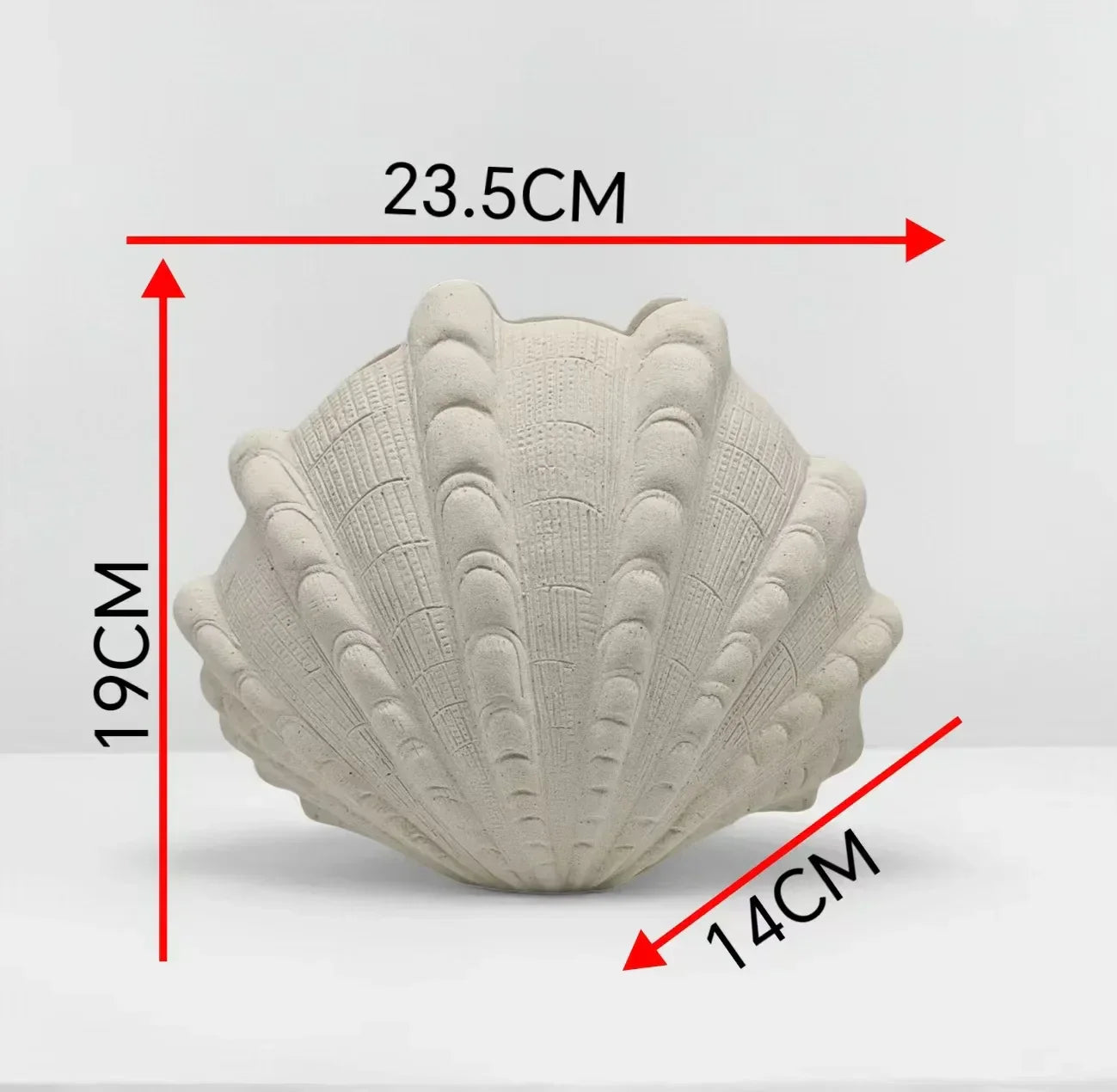 "DecorBites™ Ceramic Clam Shell Vase for Home Decor and Terrarium Arrangements"