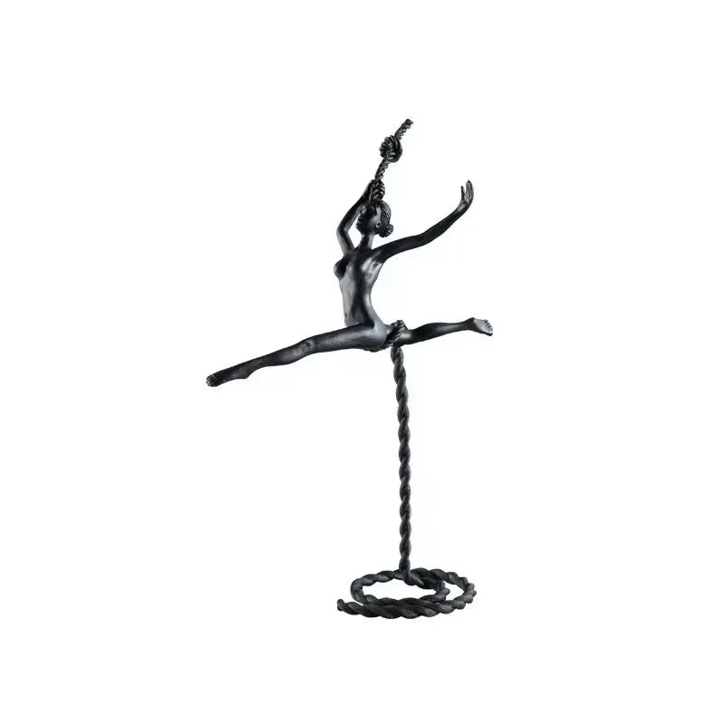 "DecorBites™ Ballerina Dancer Sculpture - Abstract Metal Handicraft Figurine for Room Decor"