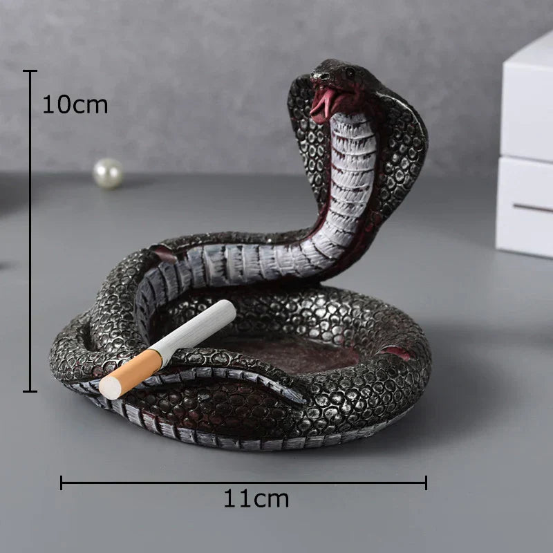 "DecorBites™ Cobra Ashtray: Resin Office Smoking Accessories & Weed Ashtray Gift for Boyfriend"