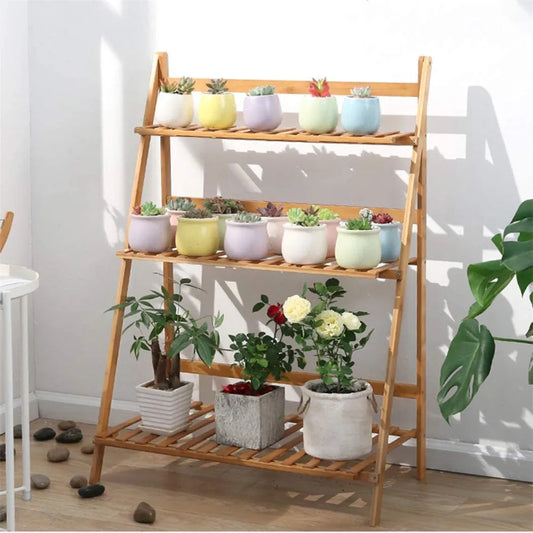 DecorBites™ Bamboo 3 Tier Plant Shelf Stand