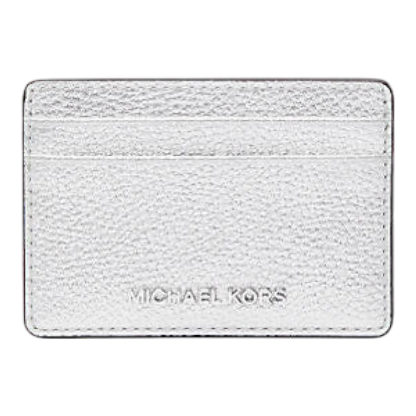 Michael Kors Jet Set Women Small Metallic Leather Card Case S Silver
