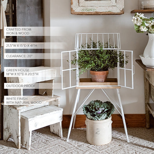 Greenhouse Inspired Outdoor Plant Stand