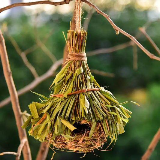DecorBites™ Natural Grass Bird Cage for Outdoor Decor