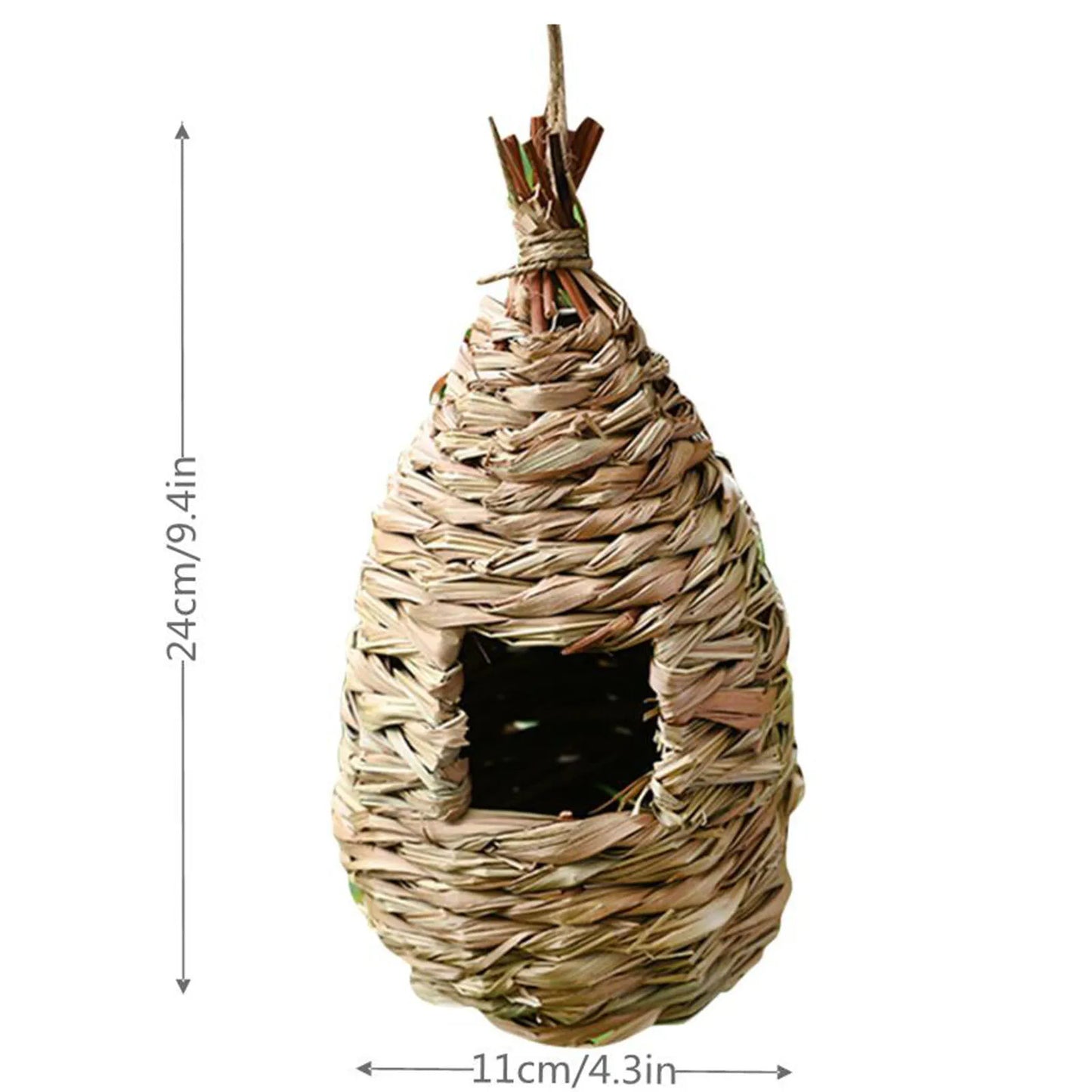 DecorBites™ Natural Grass Bird Nest Cage for Outdoor Decor