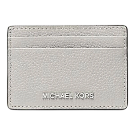 Michael Kors Jet Set Women Aluminum Pebbled Leather Card Case Wallet