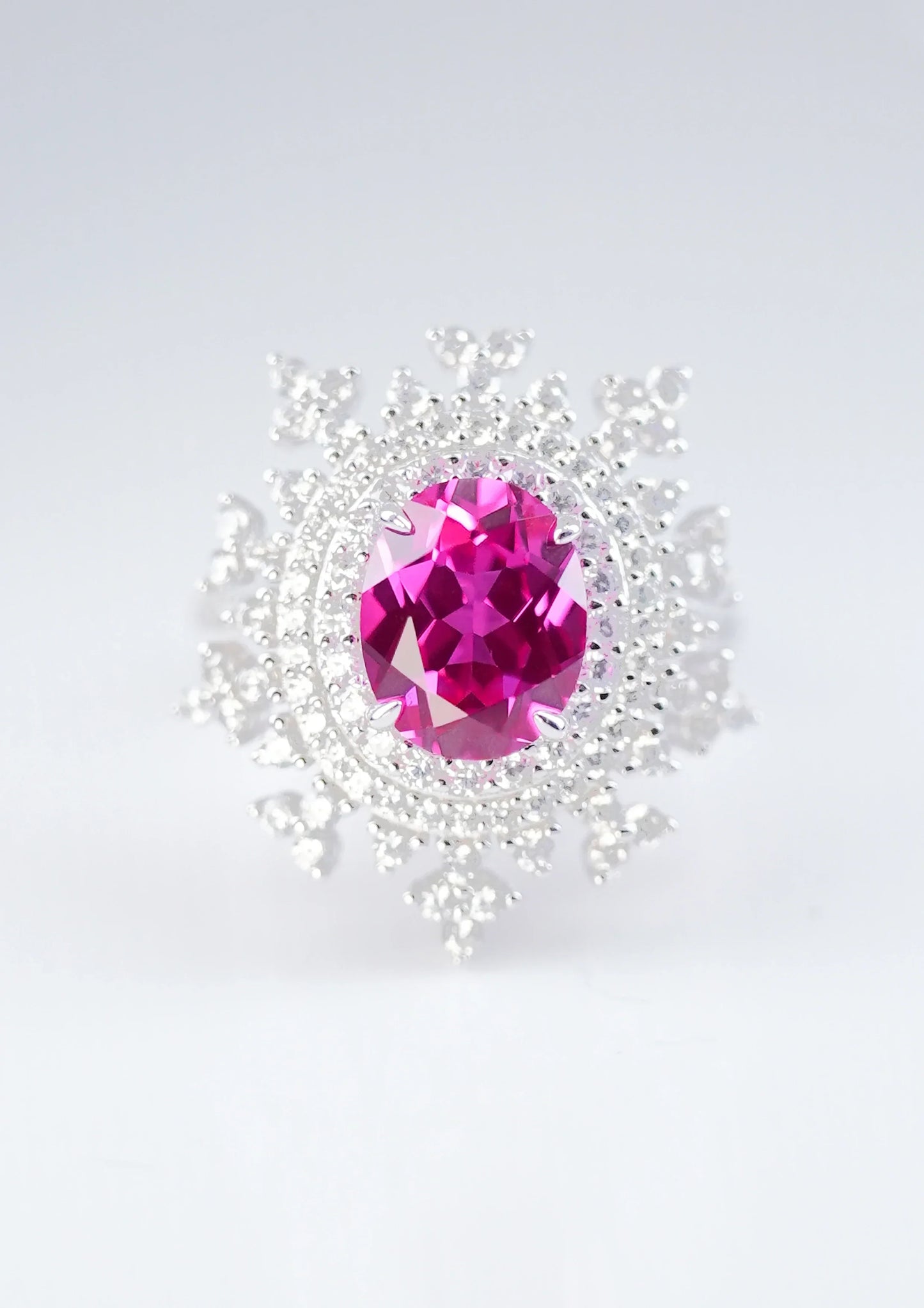 Exquisite Pink Sapphire Ring - Pink Snowflake