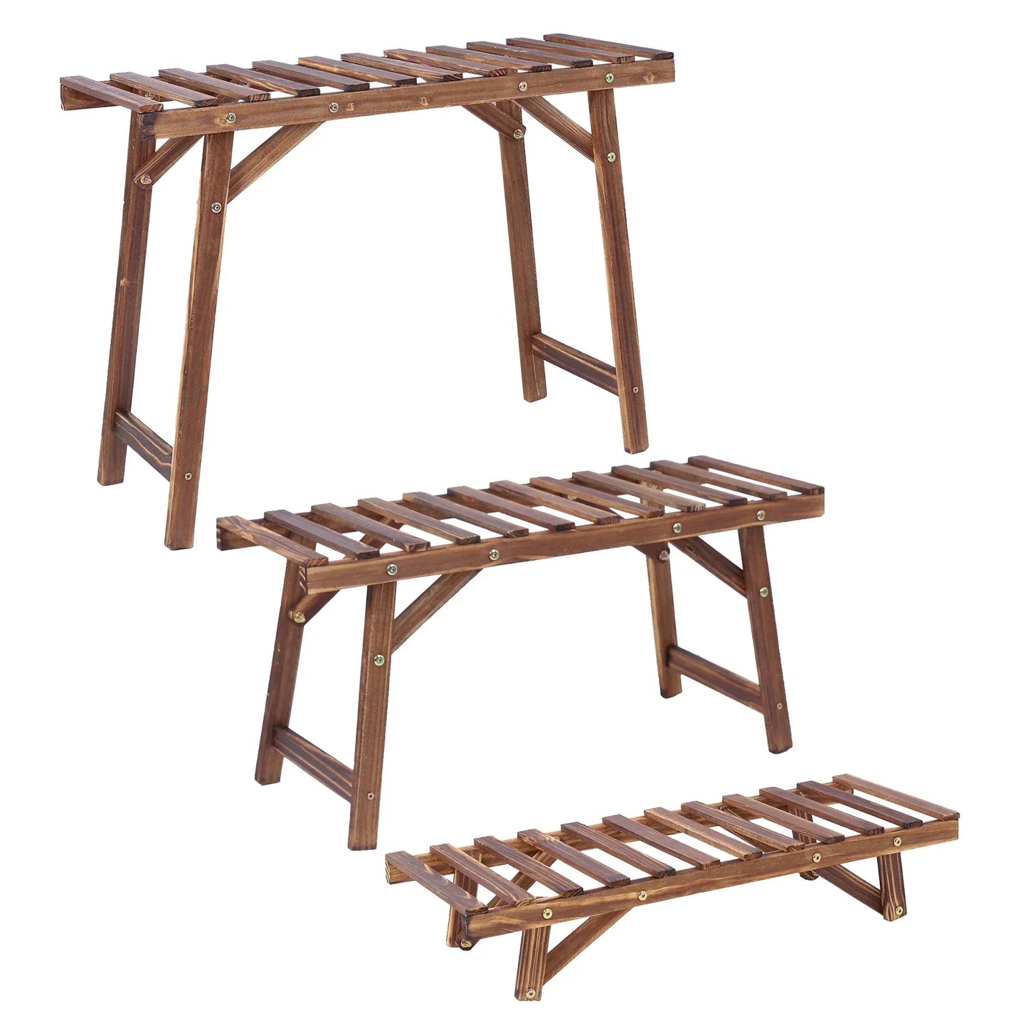 DecorBites™ 3 Tier Wood Ladder Plant Stand