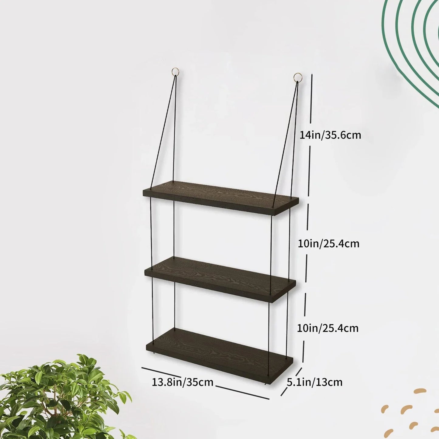DecorBites™ 3-Tier Wooden Floating Shelf for Boho Decor