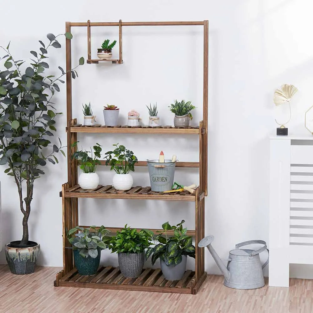 DecorBites™ 3-Tier Wooden Hanging Plant Stand