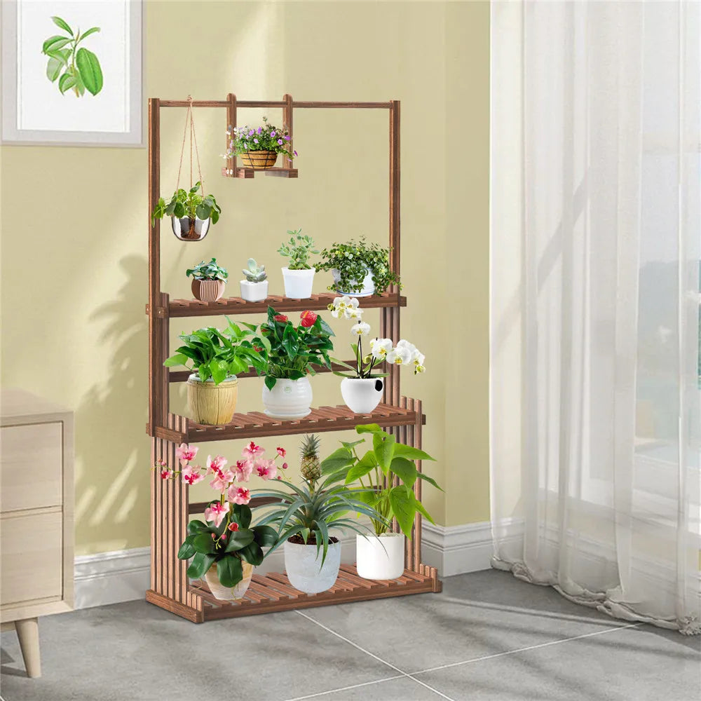 DecorBites™ 3-Tier Wooden Hanging Plant Stand