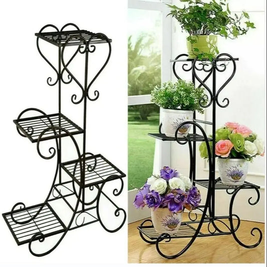 DecorBites™ 4-Tier Metal Plant Stand - Indoor/Outdoor Display