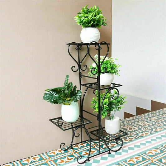 DecorBites™ 4-Tier Metal Plant Stand - Indoor/Outdoor Display