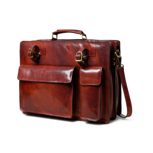 Tuscany Italian Leather Briefcase, Tan