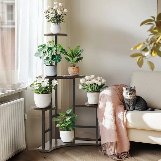 DecorBites™ 6-tier Corner Plant Stand - Space-saving Display Shelf