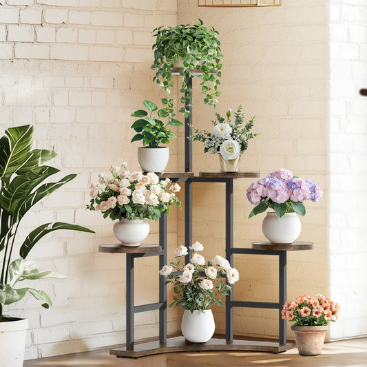 DecorBites™ 6-tier Corner Plant Stand - Space-saving Display Shelf