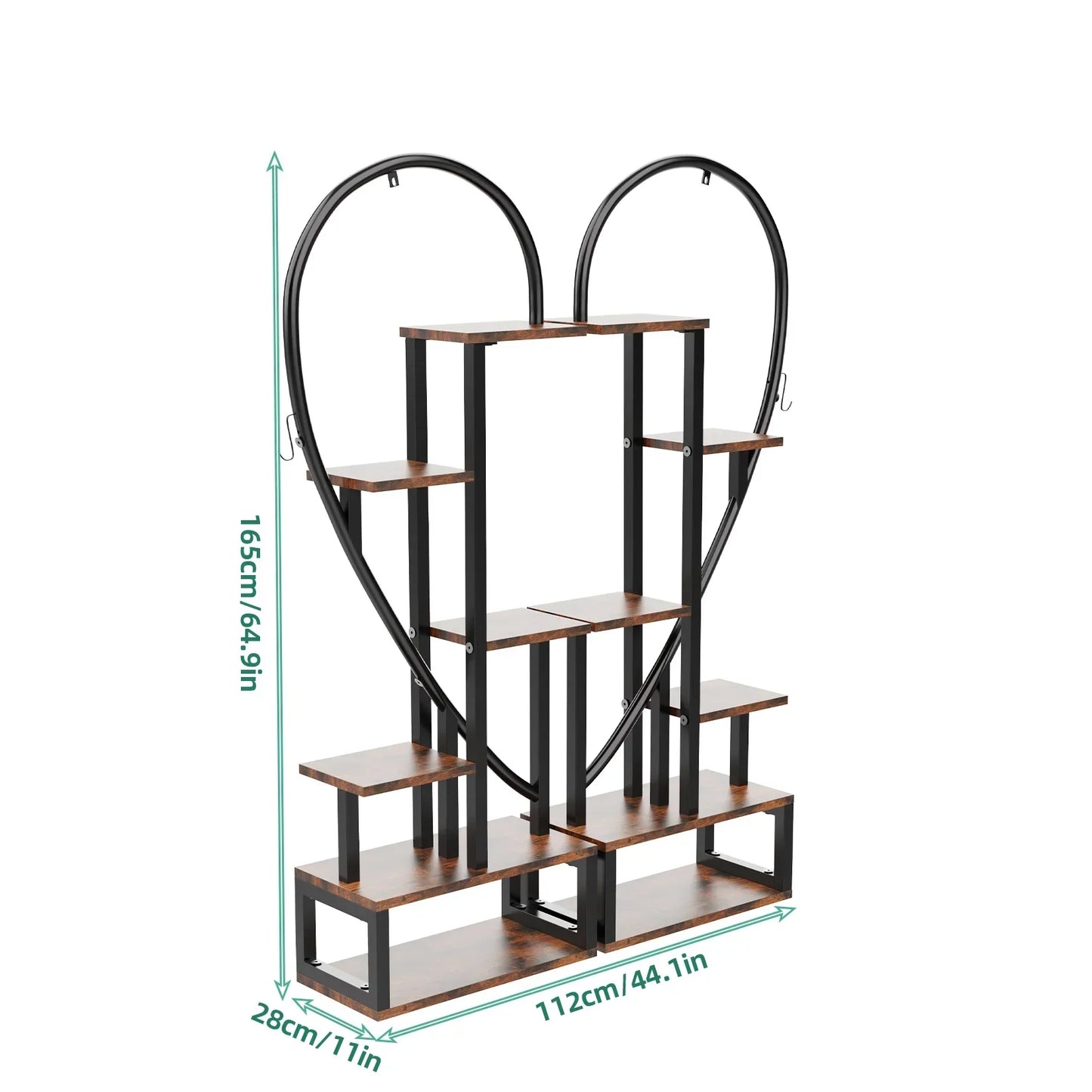 DecorBites™ 6-Tier Half Heart Metal Plant Stand