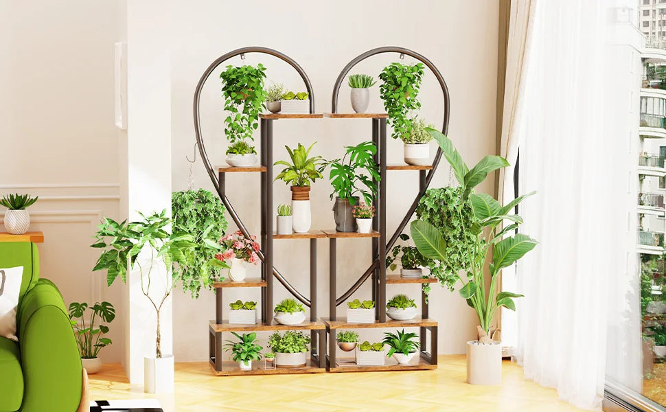 DecorBites™ 6-Tier Half Heart Metal Plant Stand
