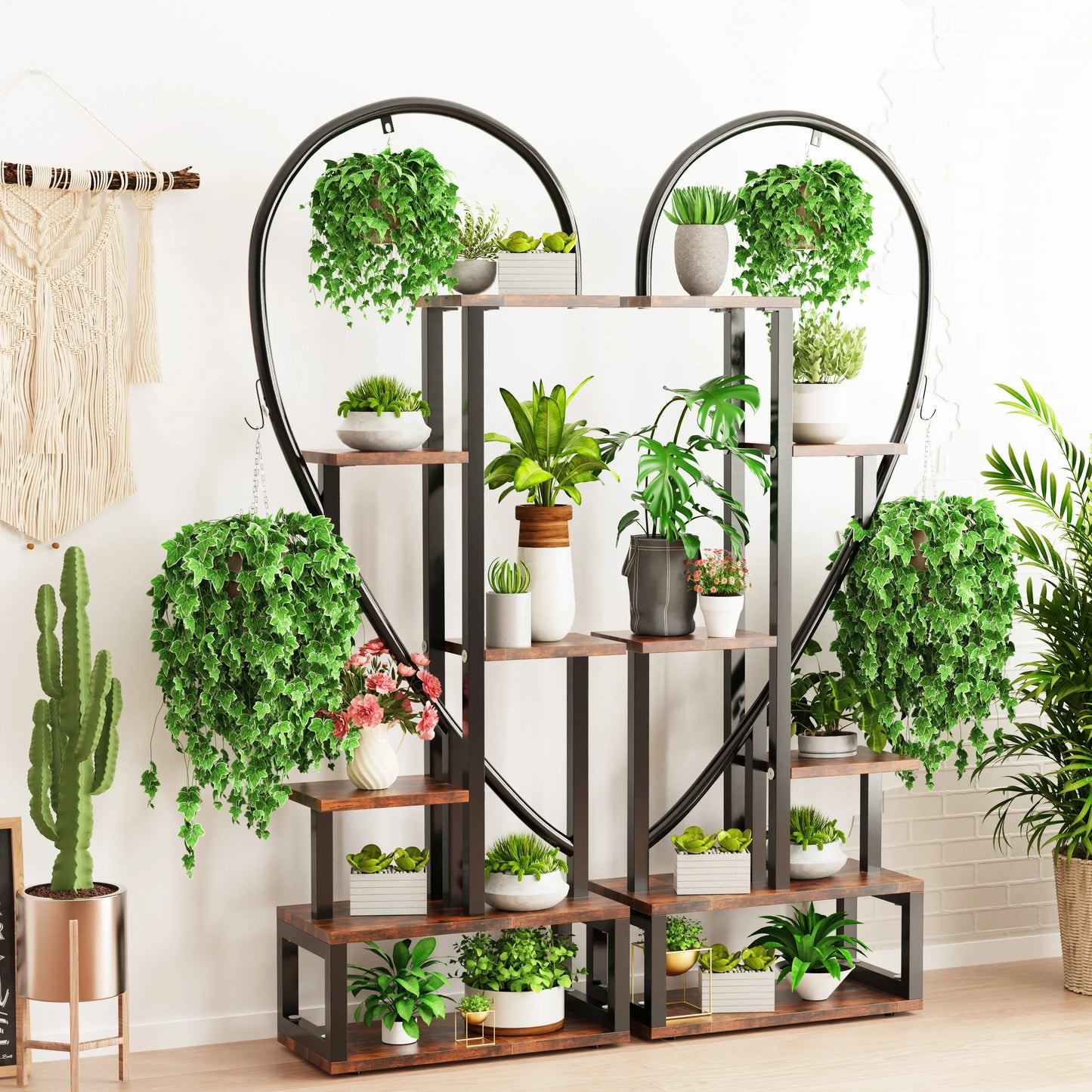 DecorBites™ 6-Tier Half Heart Metal Plant Stand