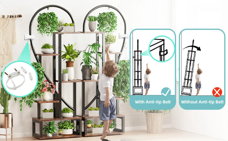 DecorBites™ 6-Tier Half Heart Metal Plant Stand