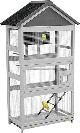 DecorBites™ 67" Wooden Outdoor Bird Aviary for Finches and Parakeets