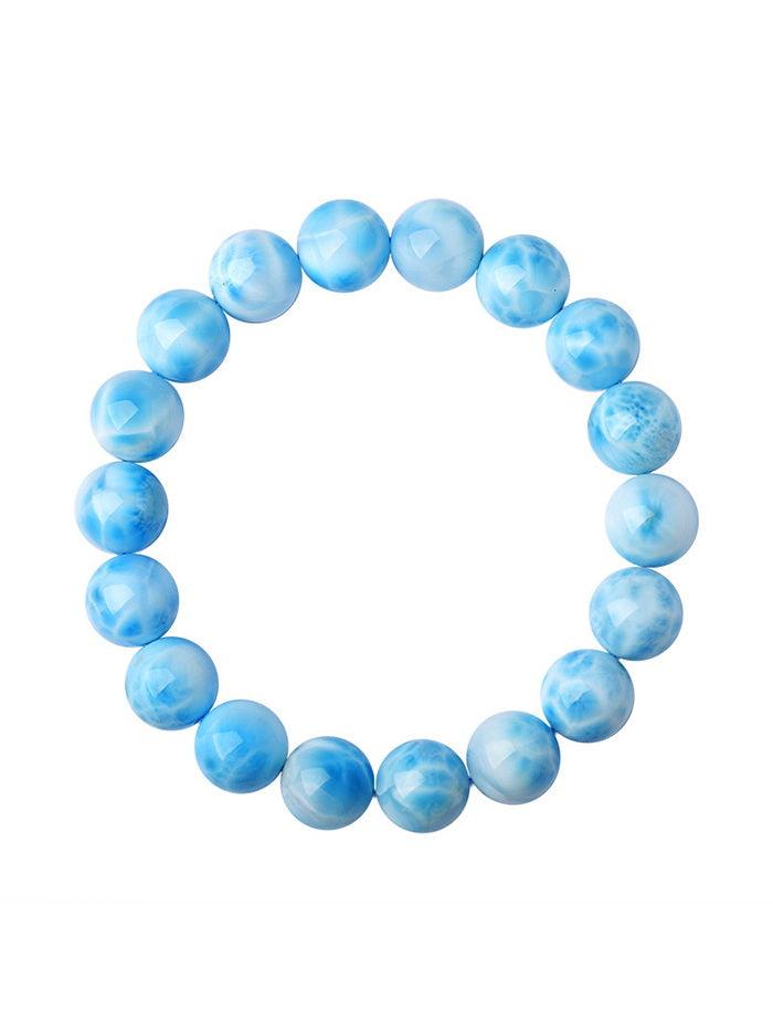 Dominican Larimar Crystal Oceanic Patterns Bracelet