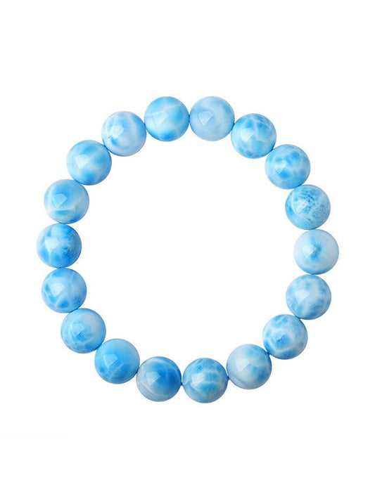 Dominican Larimar Crystal Oceanic Patterns Bracelet