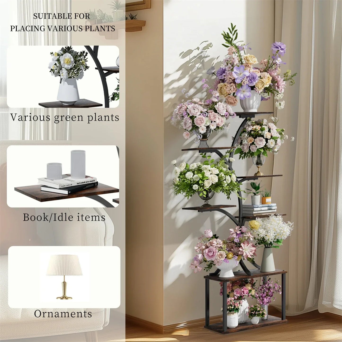 DecorBites™ 7 Tier Tree Plant Stand Display Rack
