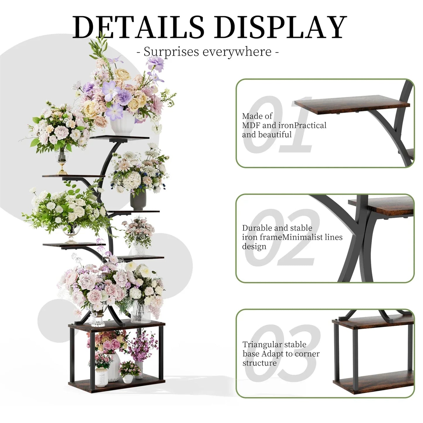 DecorBites™ 7 Tier Tree Plant Stand Display Rack