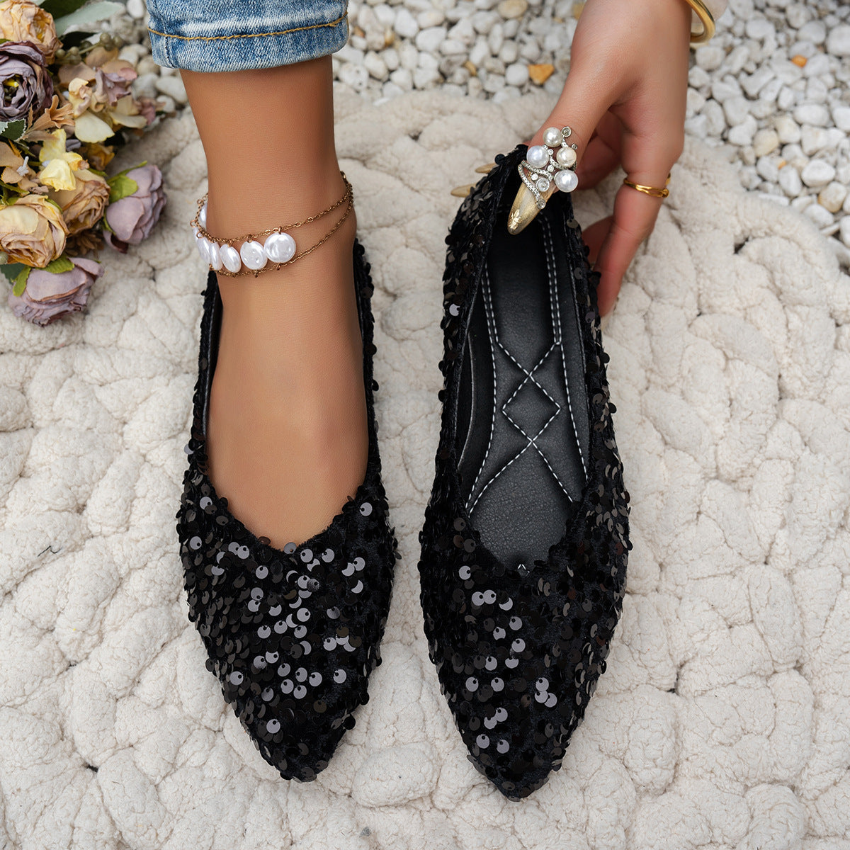 Women’s Pointed-Toe Flat Casual Shoes