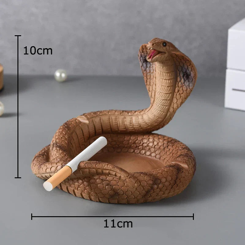 "DecorBites™ Cobra Ashtray: Resin Office Smoking Accessories & Weed Ashtray Gift for Boyfriend"