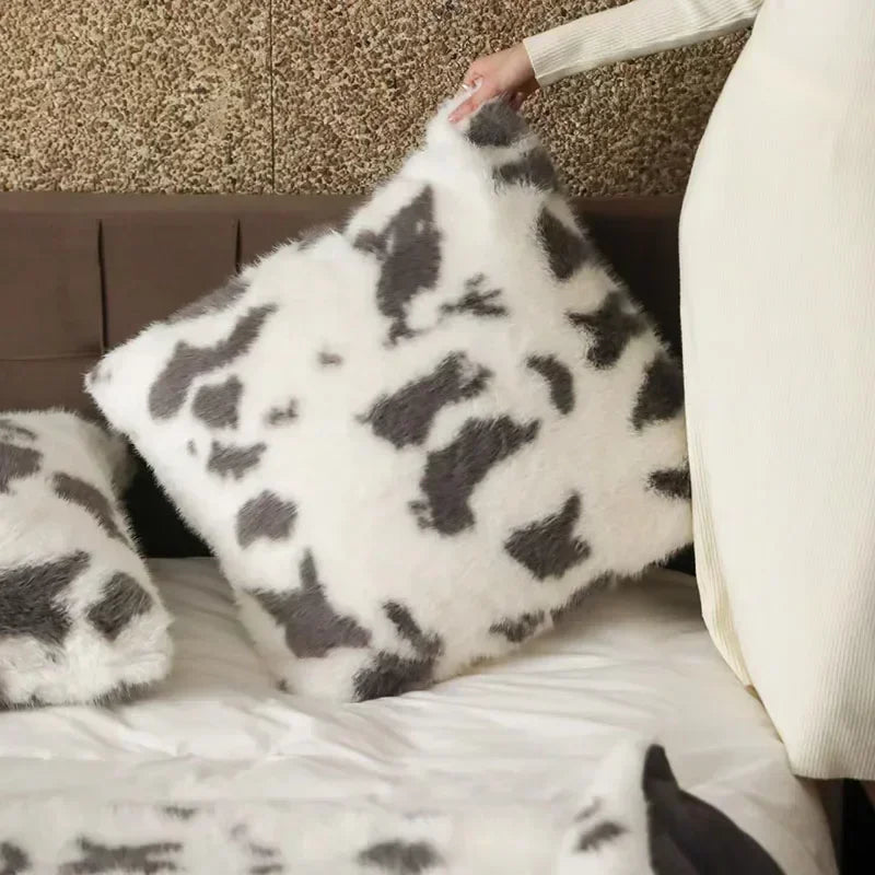 DecorBites™ Luxe Faux Fox Fur Throw Pillows for Home Decor - Plush, Soft, Cozy Sofa Cushion