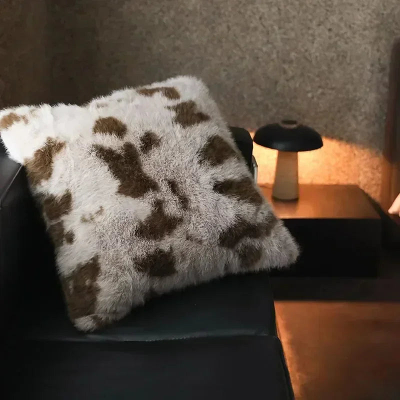 DecorBites™ Luxe Faux Fox Fur Throw Pillows for Home Decor - Plush, Soft, Cozy Sofa Cushion