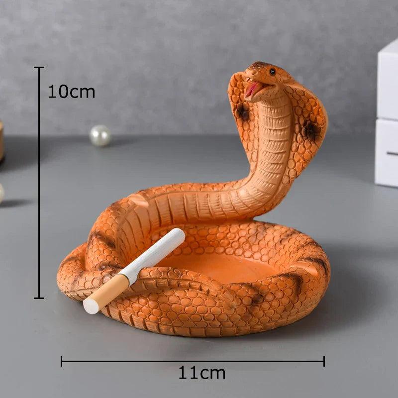 "DecorBites™ Cobra Ashtray: Resin Office Smoking Accessories & Weed Ashtray Gift for Boyfriend"