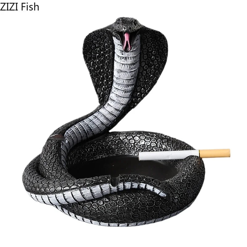 "DecorBites™ Cobra Ashtray: Resin Office Smoking Accessories & Weed Ashtray Gift for Boyfriend"
