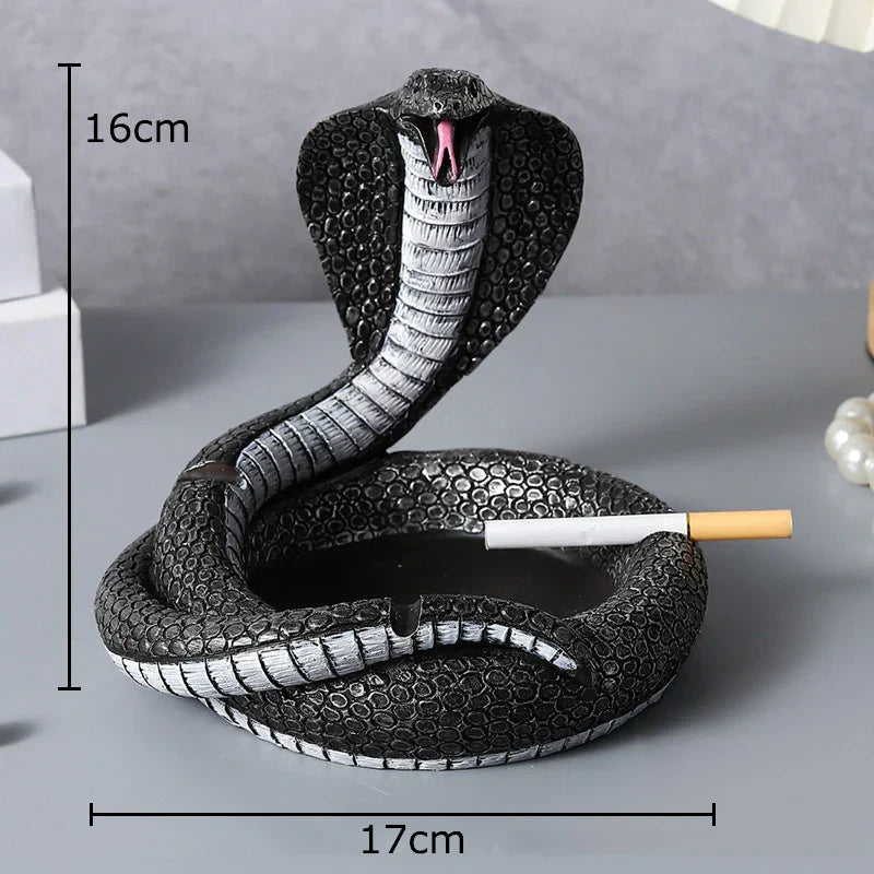 "DecorBites™ Cobra Ashtray: Resin Office Smoking Accessories & Weed Ashtray Gift for Boyfriend"