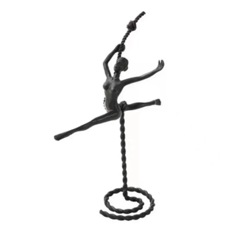 "DecorBites™ Ballerina Dancer Sculpture - Abstract Metal Handicraft Figurine for Room Decor"