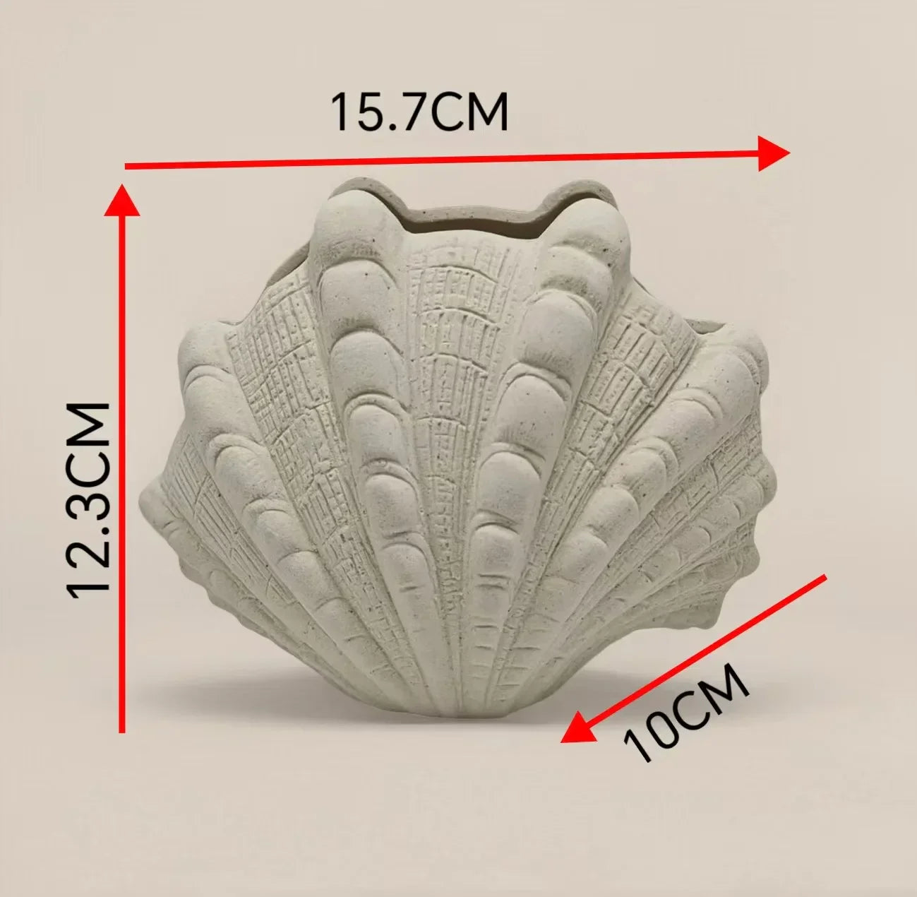 "DecorBites™ Ceramic Clam Shell Vase for Home Decor and Terrarium Arrangements"