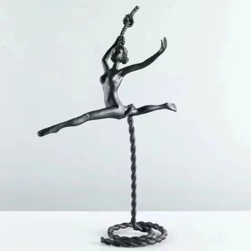 "DecorBites™ Ballerina Dancer Sculpture - Abstract Metal Handicraft Figurine for Room Decor"
