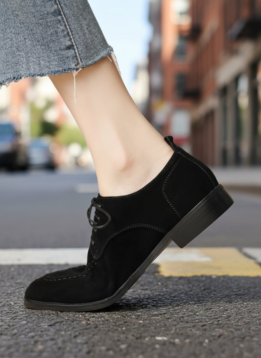 Women’s Retro Deep-Mouth Lace-Up Loafers