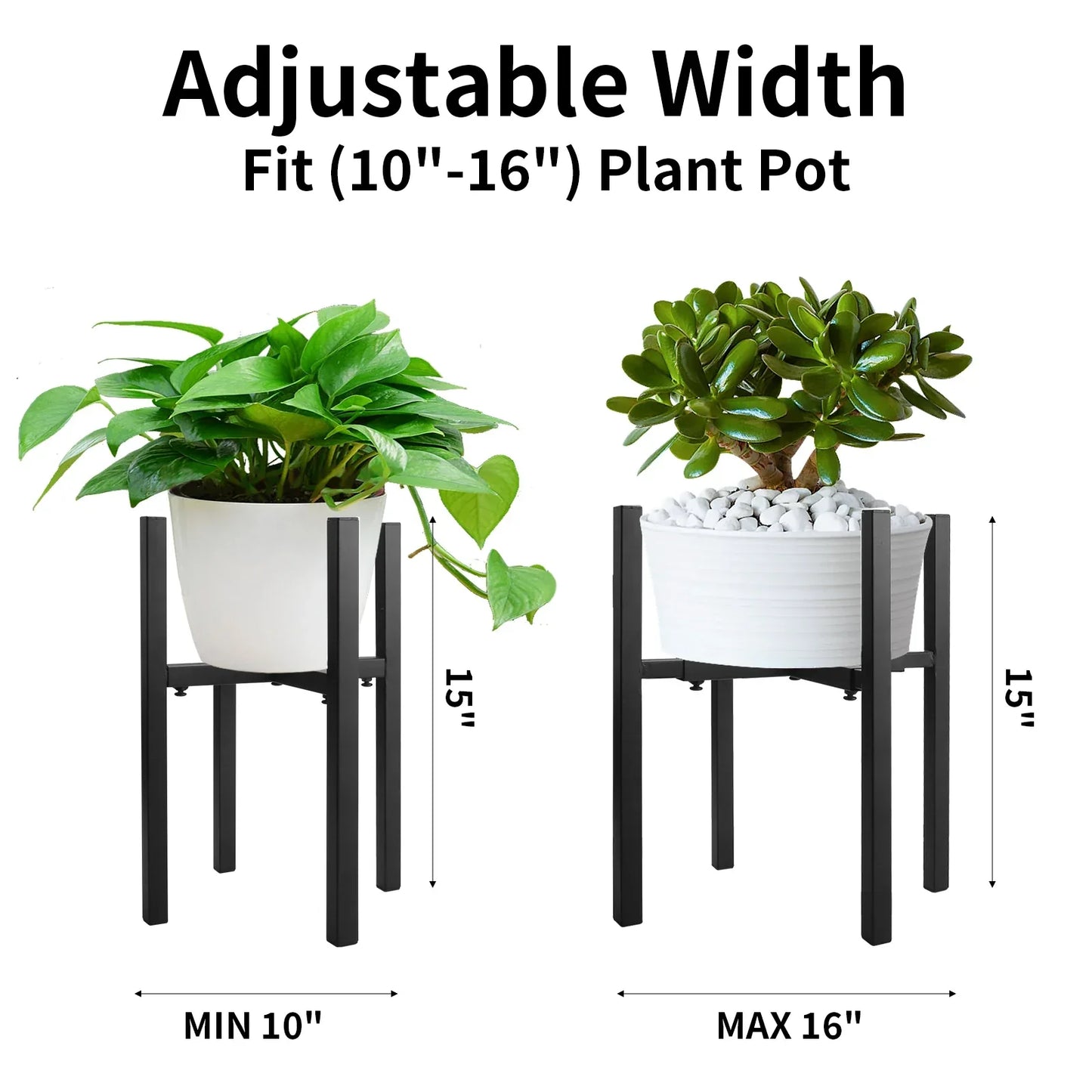 DecorBites™ Adjustable Metal Plant Stand for 12-16 Inch Pots