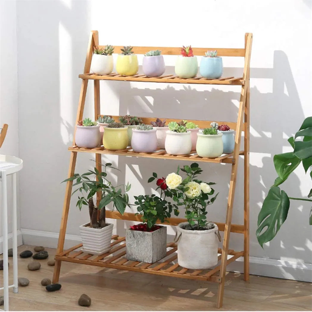 DecorBites™ Bamboo 3 Tier Plant Shelf Stand
