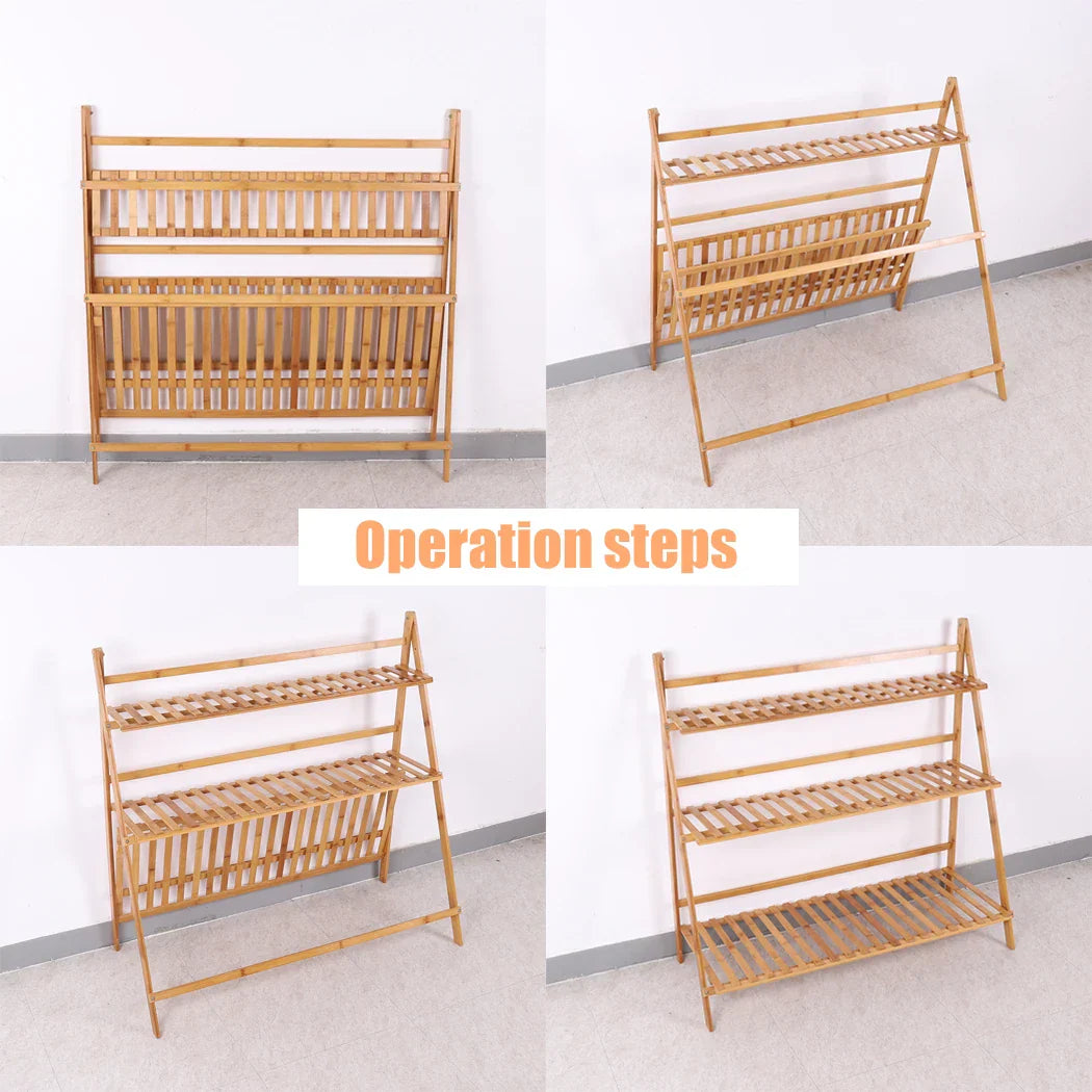 DecorBites™ Bamboo 3 Tier Plant Shelf Stand