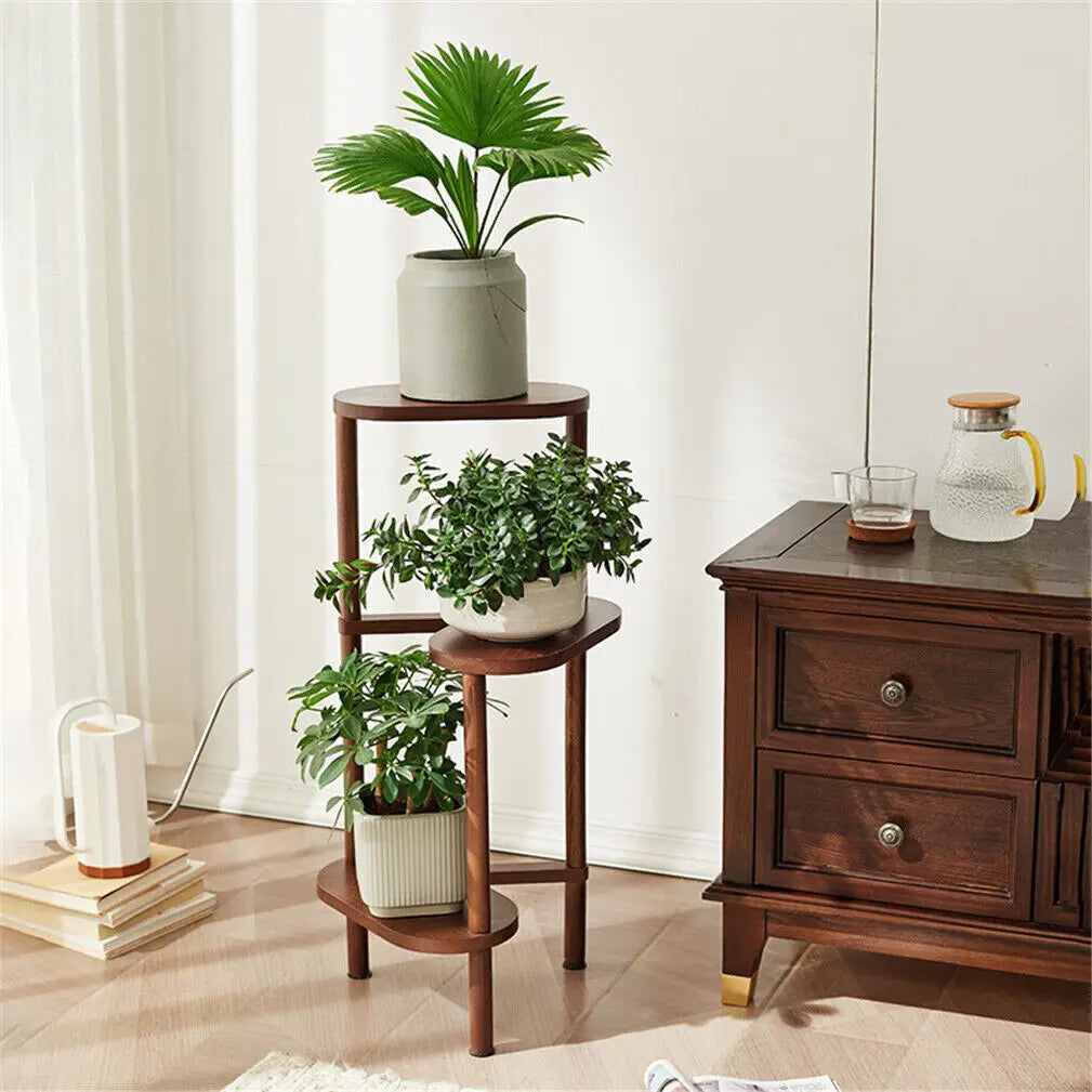DecorBites™ Bamboo Tall Corner Plant Stand - Outdoor Garden Rack