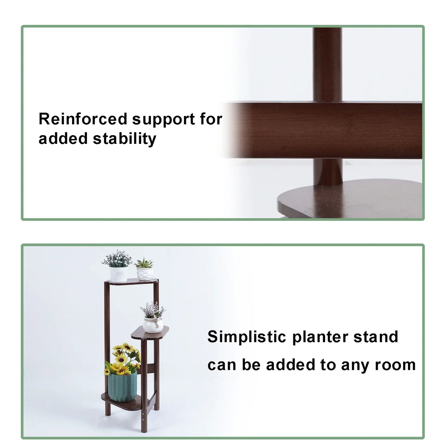 DecorBites™ Bamboo Tall Corner Plant Stand - Outdoor Garden Rack