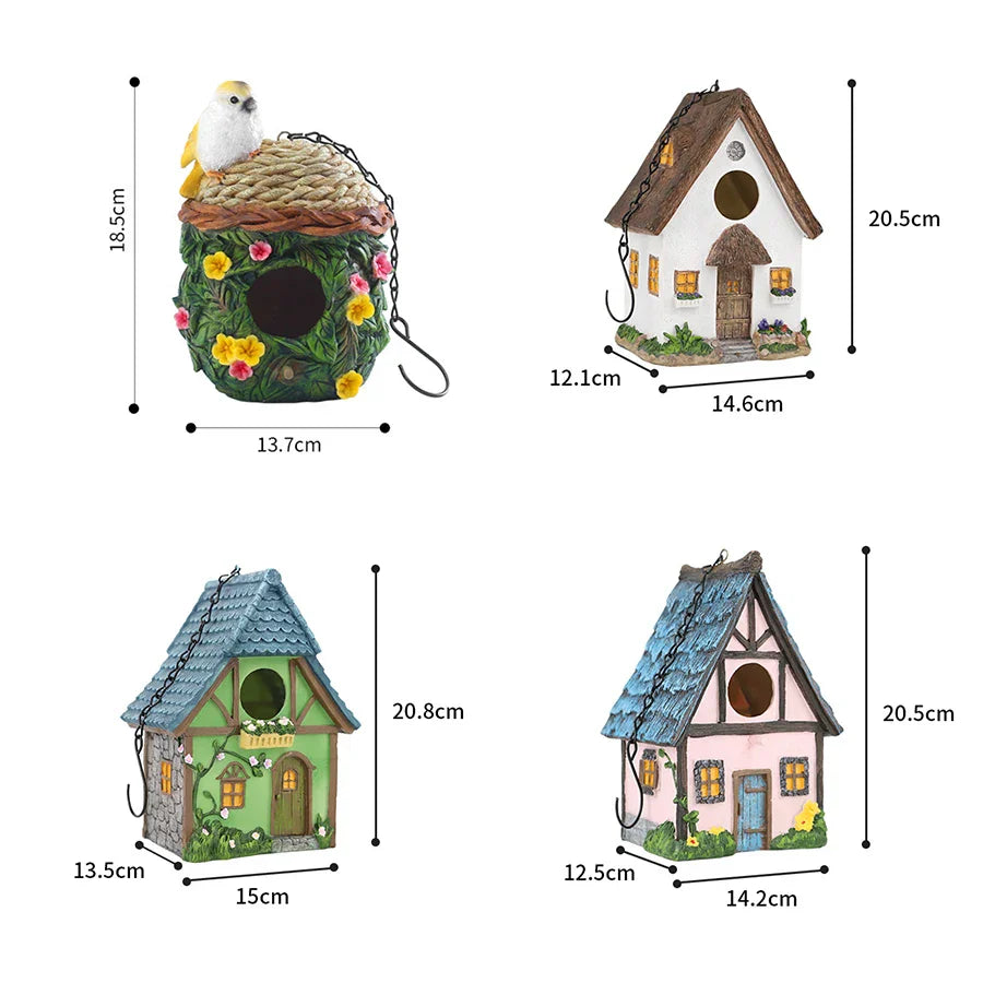 DecorBites™ Bird Lover's Outdoor Hanging Resin Birdhouse