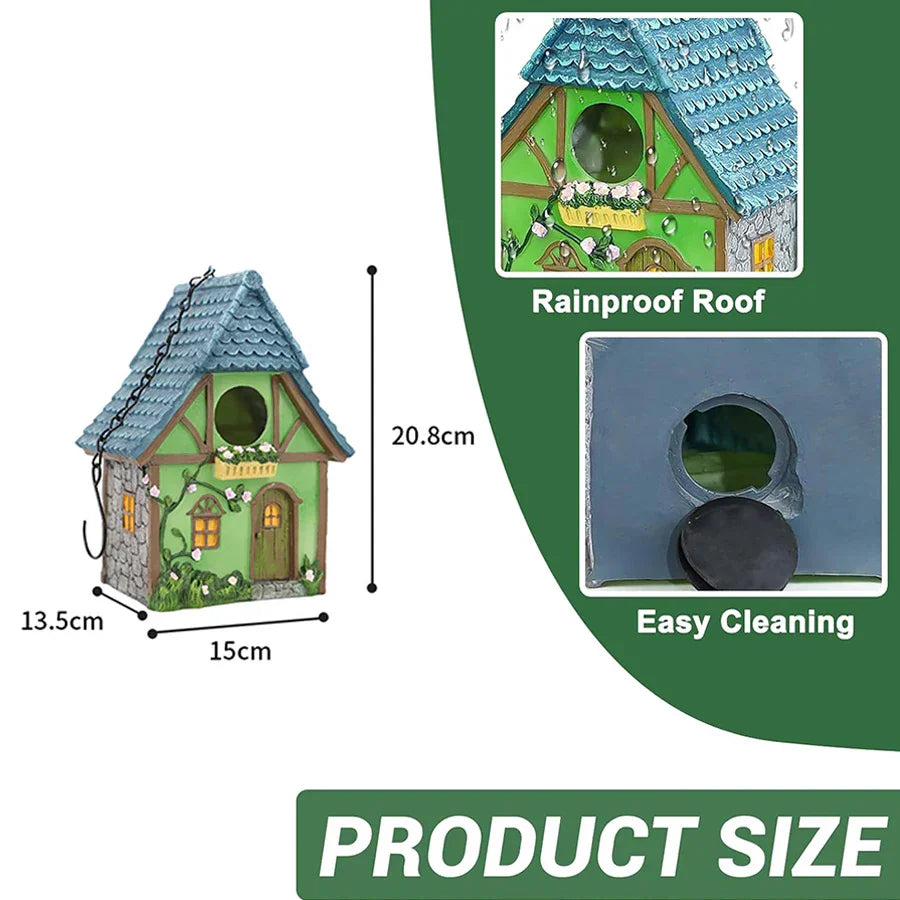 DecorBites™ Bird Lover's Outdoor Hanging Resin Birdhouse