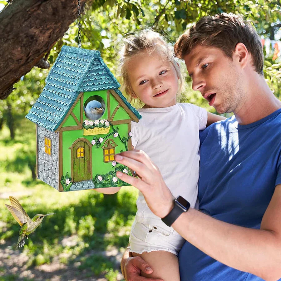 DecorBites™ Bird Lover's Outdoor Hanging Resin Birdhouse
