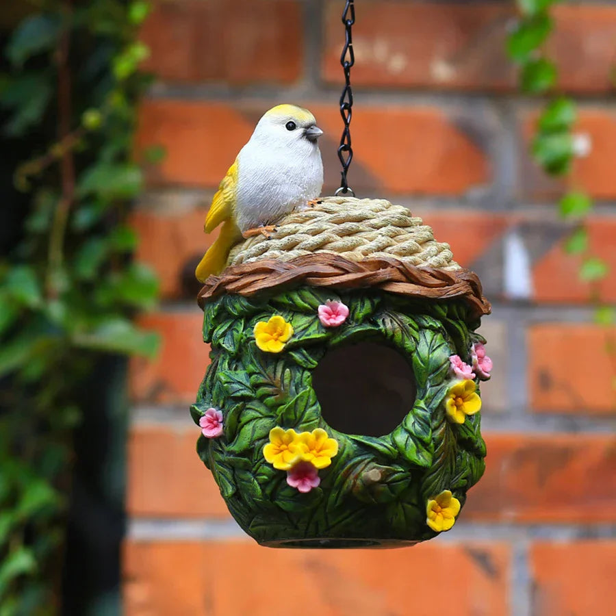 DecorBites™ Bird Lover's Outdoor Hanging Resin Birdhouse